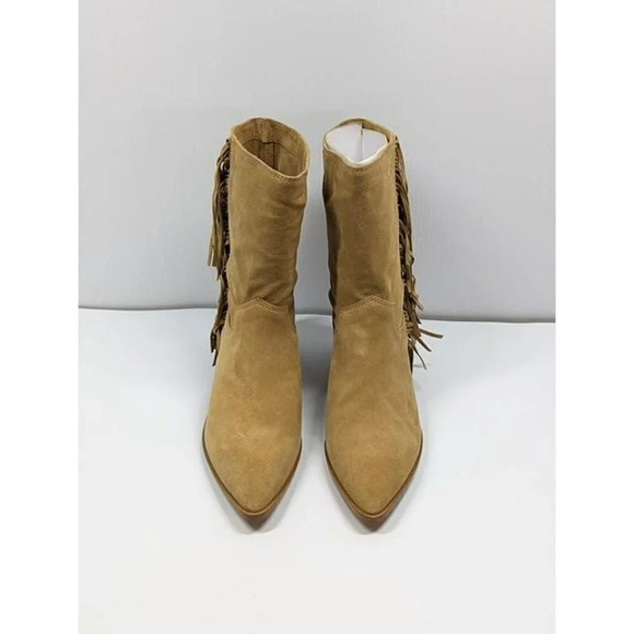 Rebecca Minkoff Women's Krissa Suede Fringe Low-Heel Boots Size 8.5 (MSRP $198) - Picture 4 of 12